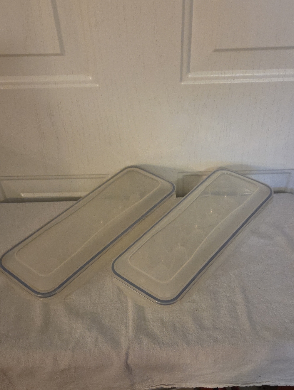 Locknlock Clear Plastic Egg Tray with Blue Rim - Set of 2
